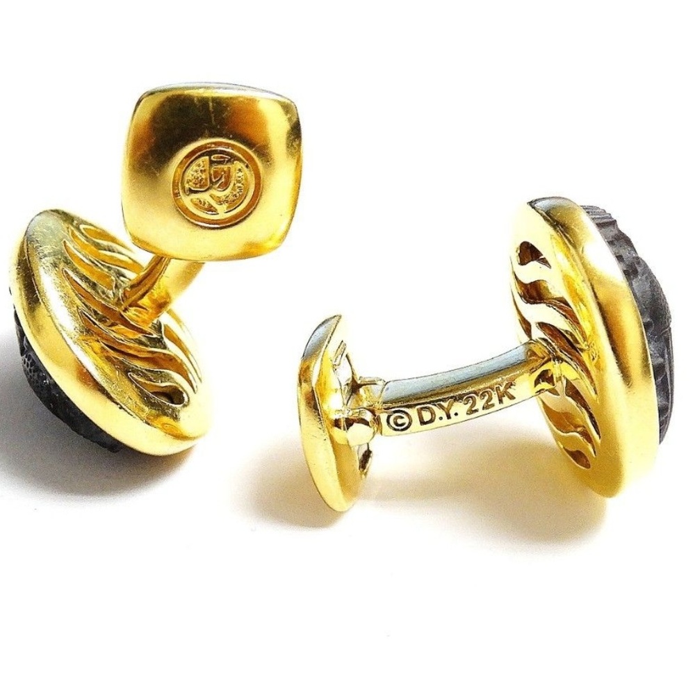 David Yurman 22K Petrvs Scarab Signet Cufflinks
